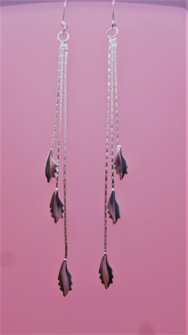 Fabulous, Shimmering, Silver Leaf Cascade Earrings