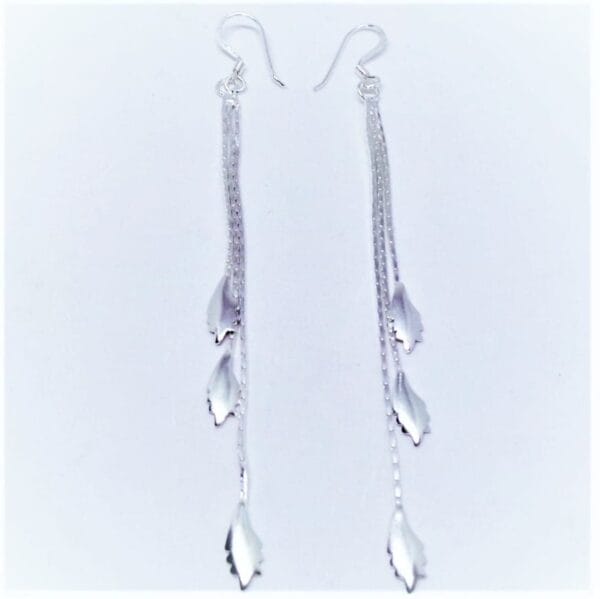 Fabulous, Shimmering, Silver Leaf Cascade Earrings