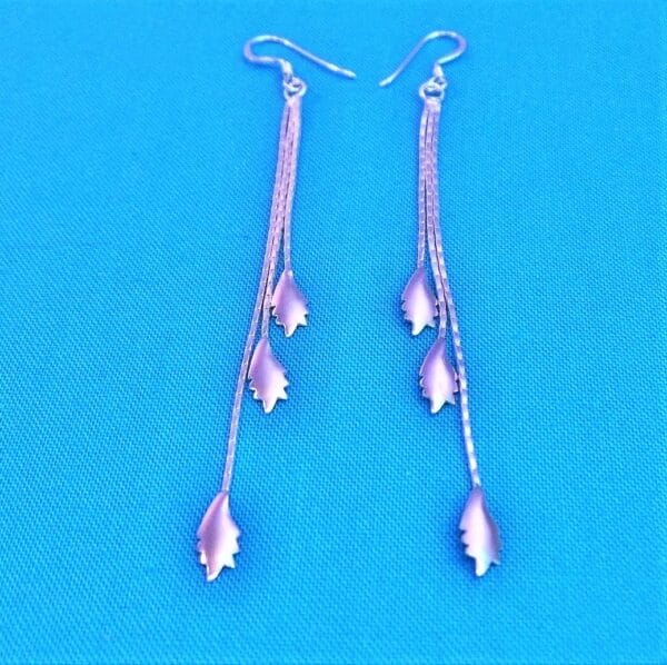 Fabulous, Shimmering, Silver Leaf Cascade Earrings