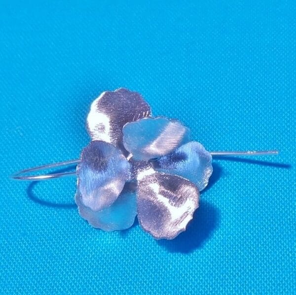 Hawaiian Blossom Sterling Silver Contemporary Drop Earrings