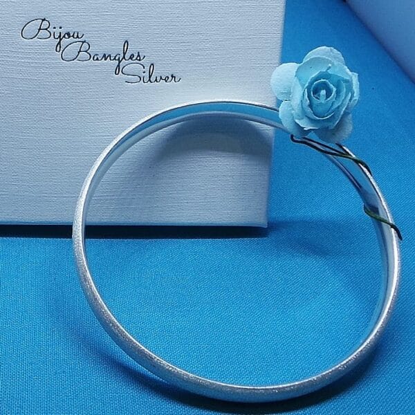 Stunning, Classy, Matte, Sterling Silver Bangle – 65 mm diameter