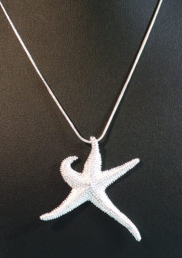 Funky Chunky, Sterling Silver, Textured Starfish Pendant