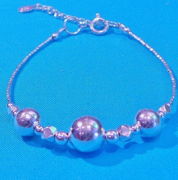 Chunky, Hand Made, Sterling Silver Ball Bracelet