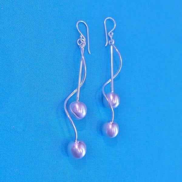 Exquisite, Chunky, Sterling Silver, Wavy Ball Earrings