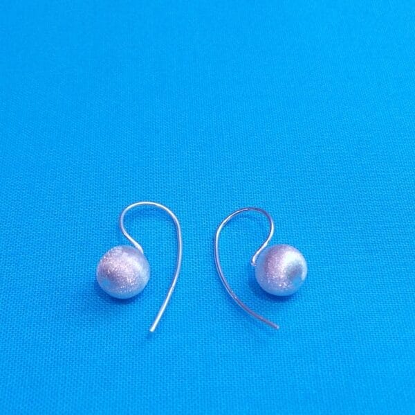 Beautiful Matte Silver, Ball Hook Earrings