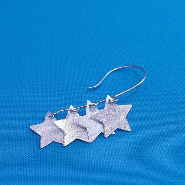 Shimmering, Star Silhouette, Sterling Silver, Cascade Earrings