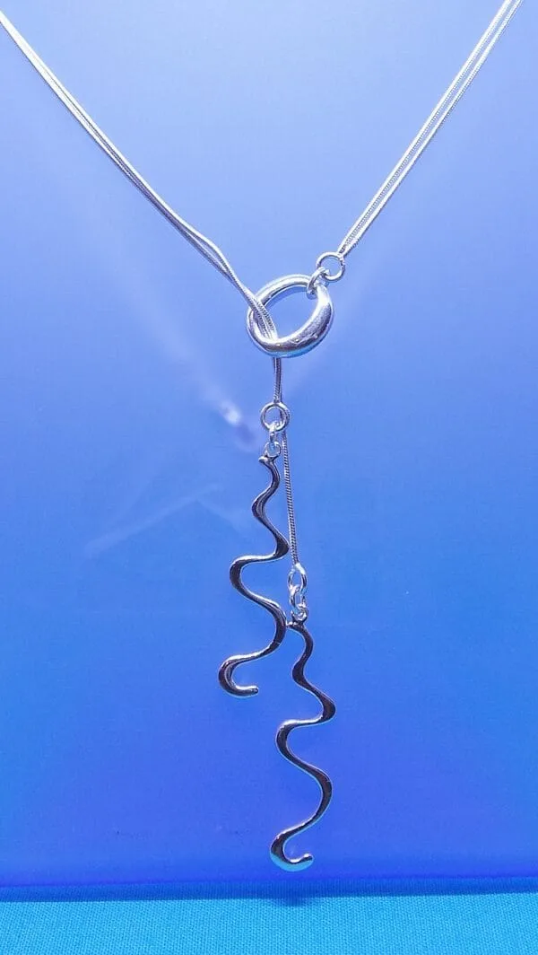 Elegant, Sparkling, Sterling Silver, Long Charm, Tassel, Pendant