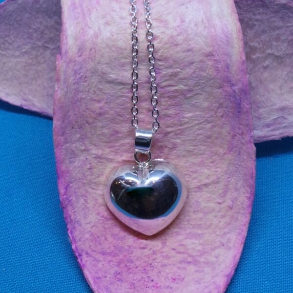 Gorgeous Chunky Sterling Silver Heart on Sterling Silver Chain