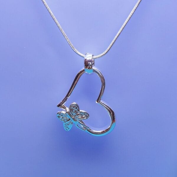 Heart and Butterfly Gorgeous Silver Plated Pendant