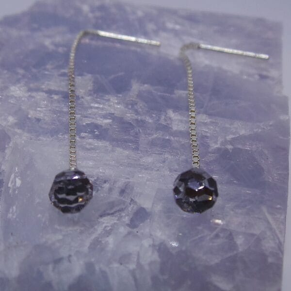 Adorable, Sterling Silver Threadable Earrings, with Cubic Zirconia Sparkles