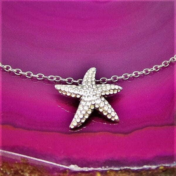 Adorable Sterling Silver Starfish Anklet