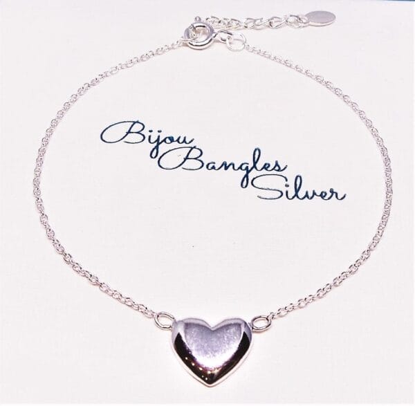 Cute, Contemporary, Sterling Silver Heart Bracelet