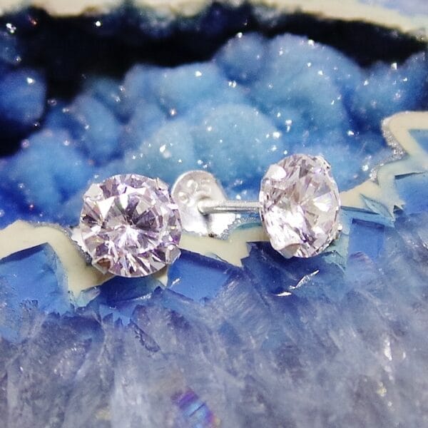 Sparkling Cubic Zirconia Sterling Silver Stud Earrings