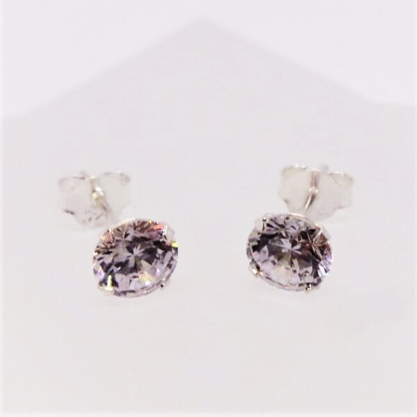 Sparkling Cubic Zirconia Sterling Silver Stud Earrings