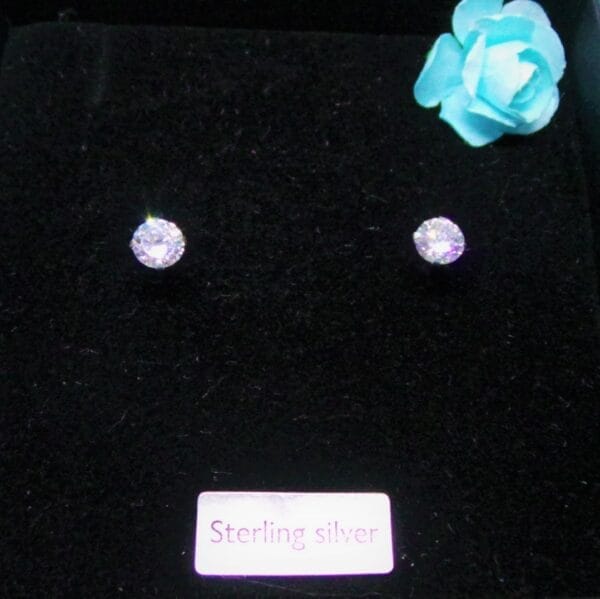 Sparkling Cubic Zirconia Sterling Silver Stud Earrings