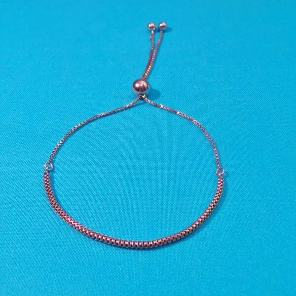 Dainty Sterling Silver Popcorn Adjustable Slider Bracelet
