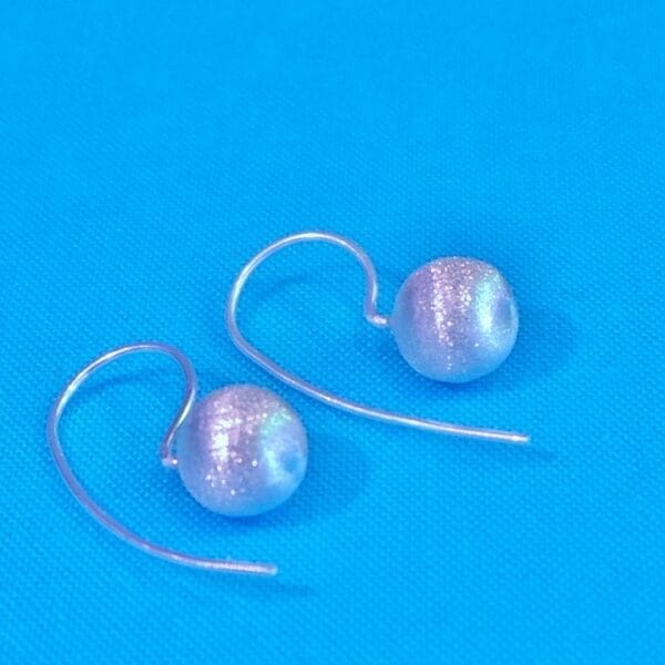 Beautiful Matte Silver, Ball Hook Earrings