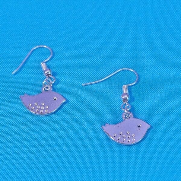 Fun, Dainty, Sterling Silver Bird Earrings