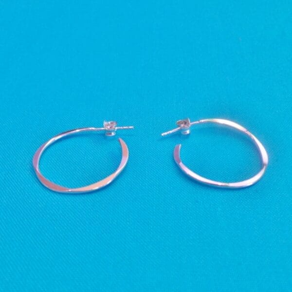 Stylish Open Sterling Silver Hoop Earrings