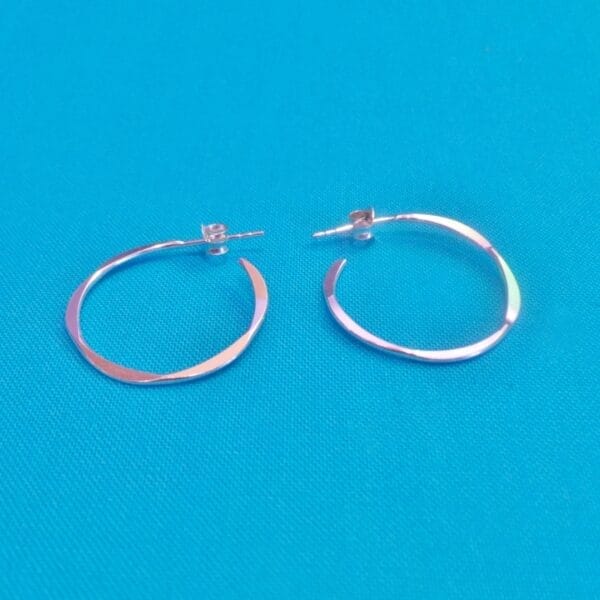 Stylish Open Sterling Silver Hoop Earrings