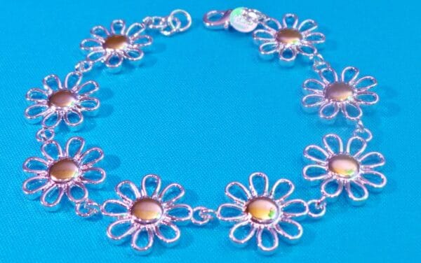 Chunky Silver Plated Daisy Bracelet