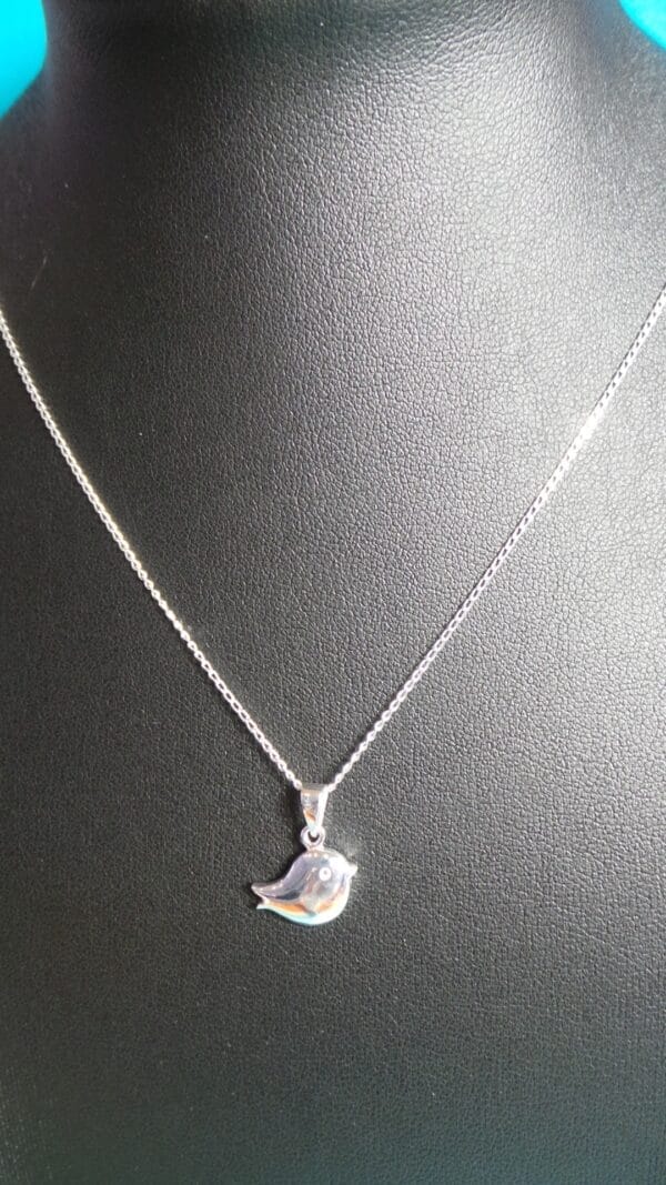 Adorable, Bijou Sterling Silver Bird Pendant