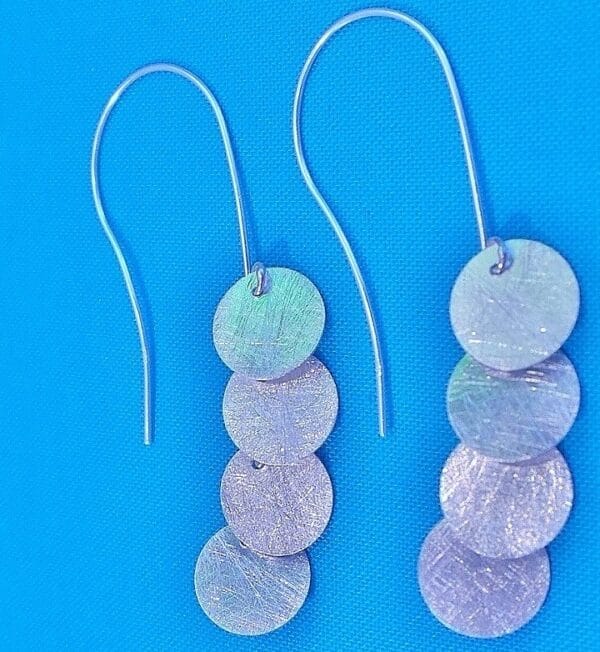 Boho, Gypsy Inspired, Dangle Disc, Silver Hook Earrings