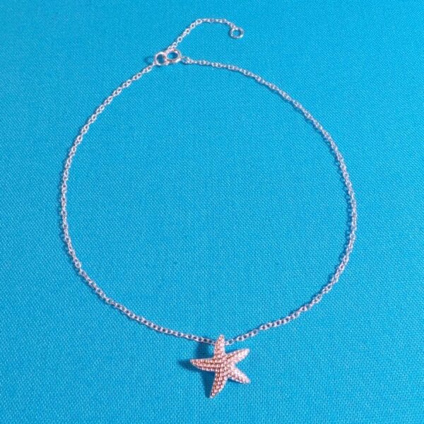 Adorable Sterling Silver Starfish Anklet