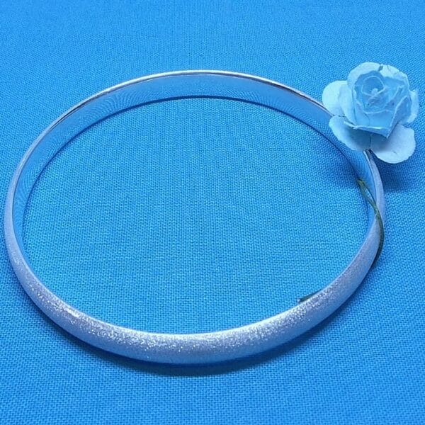 Stunning, Classy, Matte, Sterling Silver Bangle – 65 mm diameter