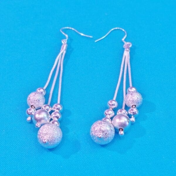 Stylish Matte Silver Plated Bauble Earrings