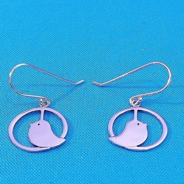 Cute Sterling Silver Bird Earrings