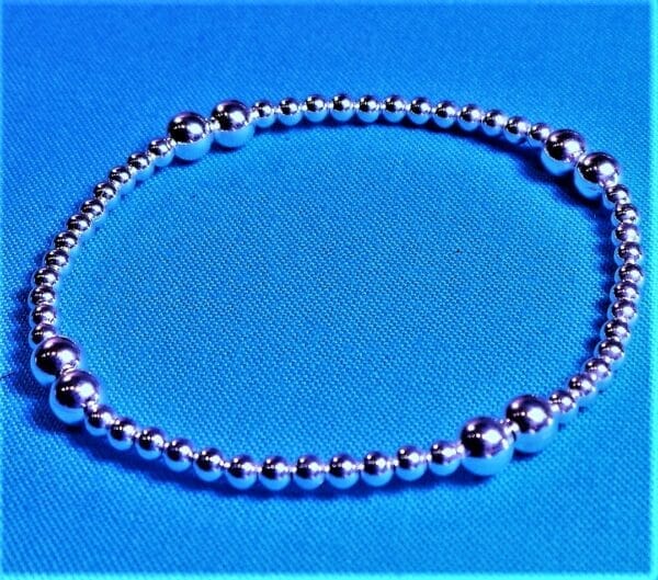 Double Sterling Silver Ball Stretch Bracelet