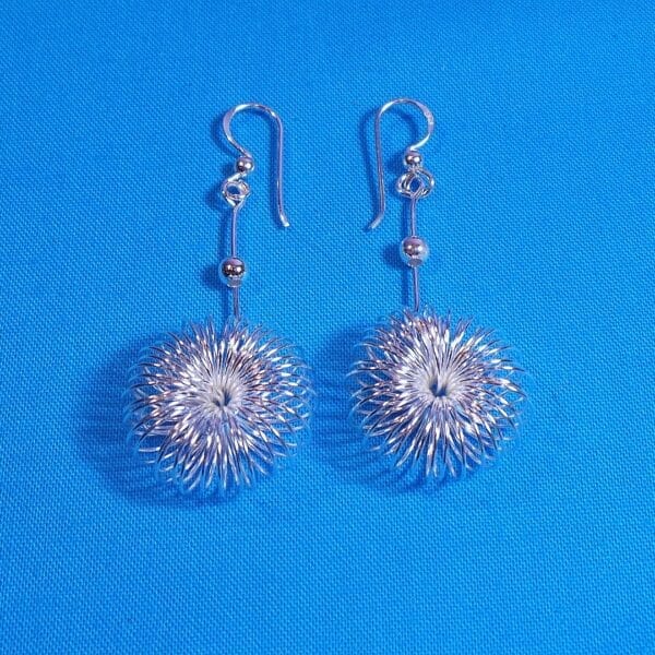 Stunning Unusual Sterling Silver Daisy Style Earrings