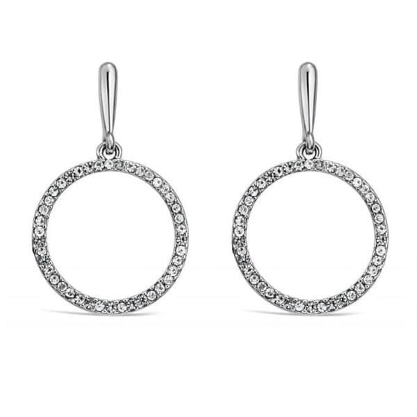 Imitation Rhodium Plated Hoop Crystal Earrings