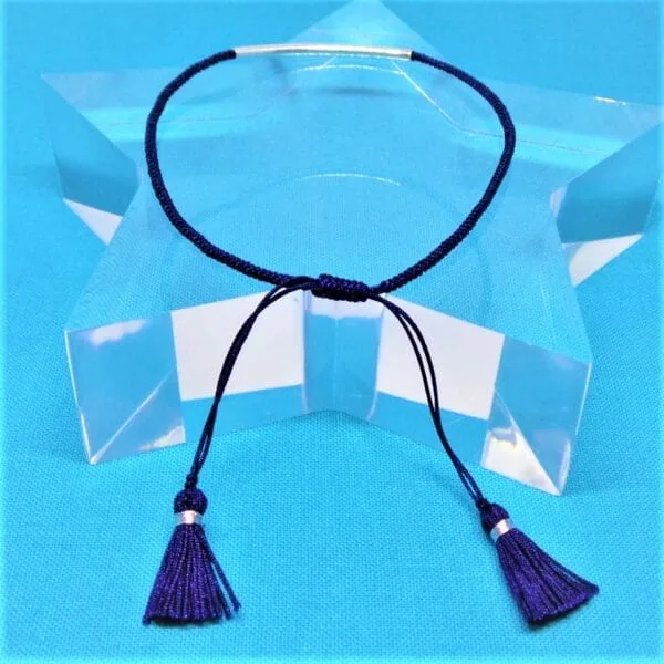 Silver and Midnight Blue Tassel Bracelet