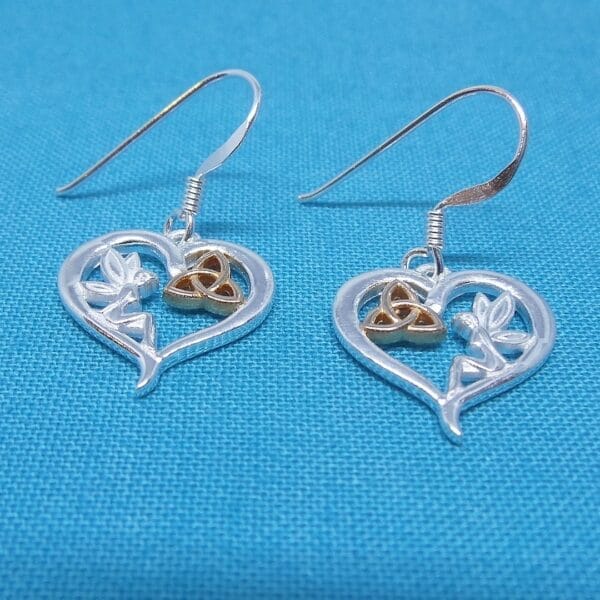 Fairy Heart Celtic Trinity Sterling Silver Earrings