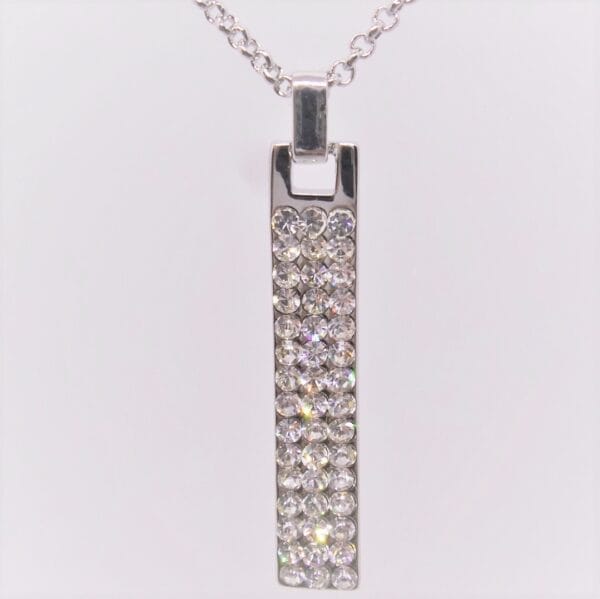 Sophisticated Statement Crystal Rhodium Plated Necklace with Sparkling Crystals