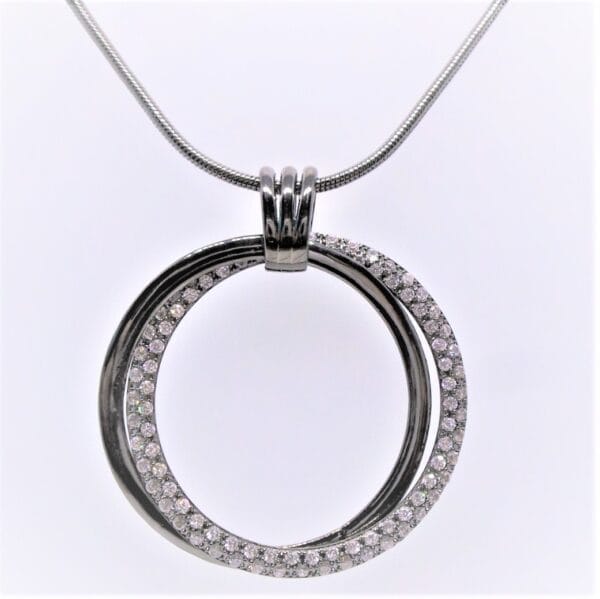 Stunning Gunmetal Hematite Necklace with CZ Crystals