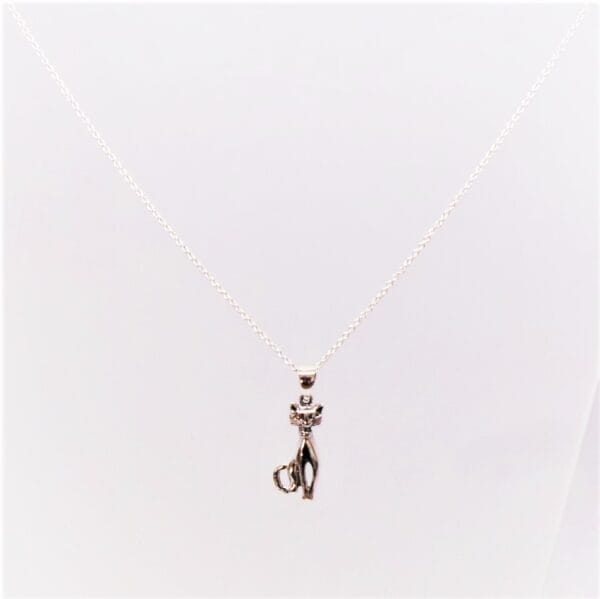 Dainty Sterling Silver Cat Necklace