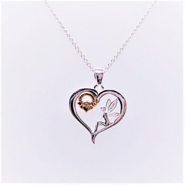 Gorgeous Celtic Fairy Triquetra Heart Necklace