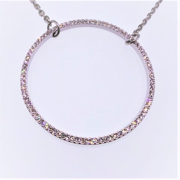 Sparkling Crystal Rhodium Long Drop Pendant