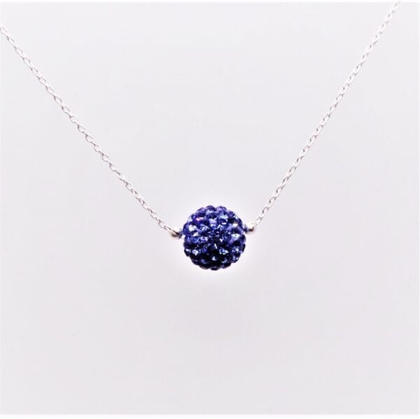 Sleek Swarovski Blue Pom Pom Sterling Silver Necklace