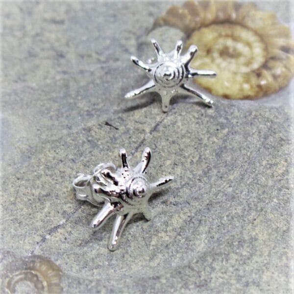 Attractive Silver Sealife Shell Stud Earring