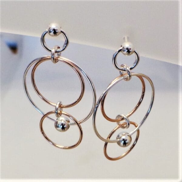 Charming Allyson Silver and Rose Gold Drop Earrings