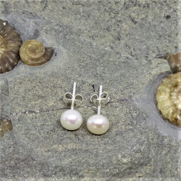 Ivory Freshwater Pearl Stud Earrings