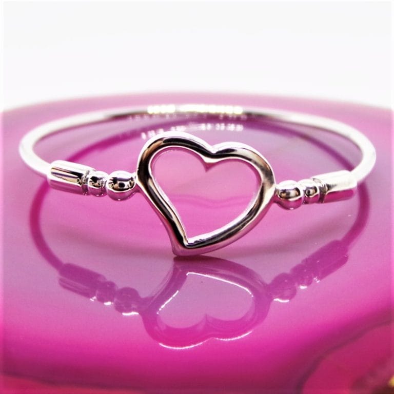 Charming Child’s Silver Heart Bangle