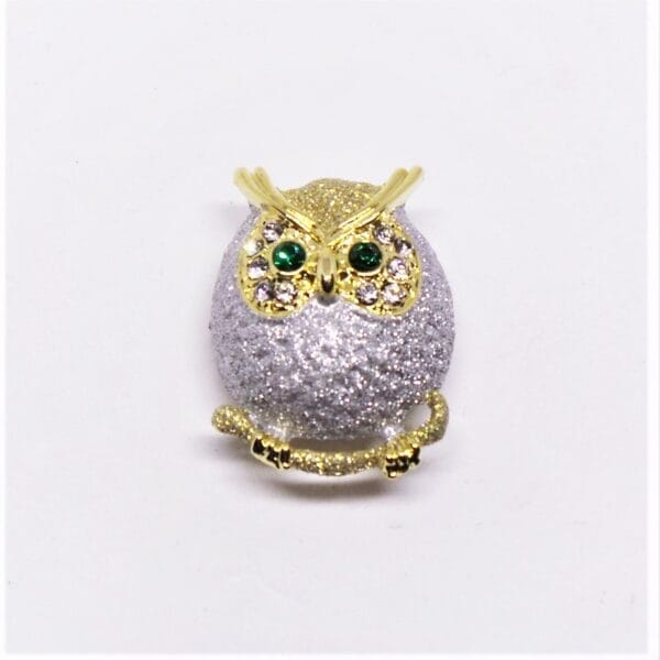 Cute Sparkling Diamonte Owl Brooch