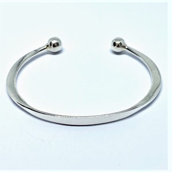 Classical Sterling Silver Knife Edge Torc Bangle