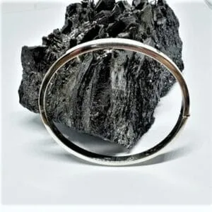 Contemporary,  Sterling Silver,  Oval, Hinged Bangle