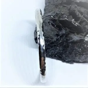 Solid Silver Hammered  Bangle
